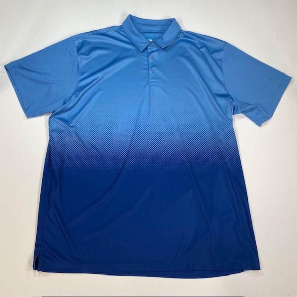 TGW Golf Polo Shirt Men's 3XL Blue‎ Fade Dot Performance Short Sleeve